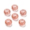 Transparent Acrylic European Beads, Large Hole Beads, with Glitter Powders, Rondelle, Salmon, 14x8.5mm, Hole: 5.5mm, about 537pcs/500g