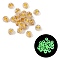 Luminous Transparent Acrylic Beads, Flat Round with Letter, Glow in the Dark, Golden Metal Enlaced, Letter Y, 7x4mm, Hole: 1.8mm, about 3700pcs/500g