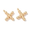 Brass Pendants, Cadmium Free & Nickel Free & Lead Free, Letter Charms, Real 18K Gold Plated, 9x10x2mm, Hole: 1mm