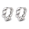 Brass Curly Hoop Earrings for Women, Real Platinum Plated, 12x13mm