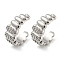 Brass Micro Pave Cubic Zirconia Oval Cuff Earrings, Long-Lasting Plated, Cadmium Free & Lead Free, Platinum, 15.5x6.5mm