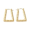 Rack Plating 304 Stainless Hoop Earrings for Women, Trapezoid, Real 18K Gold Plated, 26.5x20.5x3mm