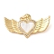 Brass & Shell & Clear Cubic Zirconia Pendants, Eagle, Real 18K Gold Plated, 17.5x31.5x5.5mm, Hole: 2x3mm