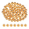 60Pcs Rack Plating Brass Beads, Long-Lasting Plated, Round, Real 14K Gold Plated, 8x7mm, Hole: 2mm