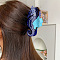 Cellulose Acetate(Resin) Claw Hair Clips, Sea Horse, Light Sky Blue, 125x61.5x44mm