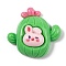 Opaque Resin Decoden Cabochons, Animal Plants, Rabbit Cactus, 28x30x10.5mm