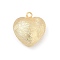 Brass Pendants, Real 14K Gold Plated, Heart, 28.5x26x12.5mm, Hole: 3mm