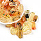 Transparent Acrylic Beads, Rectangle, Two Tone, Champagne Yellow, 23~23.5x11x9.2mm, Hole: 1.6mm, about 287pcs/500g
