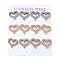 PVD Vacuum Plating 304 Stainless Steel Stud Earring, with Rhinestone, Heart, Mixed Color, 13x14mm, 12pcs/set