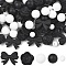 40Pcs 5 Styles Food Grade Eco-Friendly Silicone Focal Beads, Black, 9~21.5x9~28x8~15mm, Hole: 1.4~2mm
