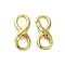 Brass Spring Gate Rings, Infinity, Golden, 14.5x6x3mm