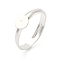 Adjustable Brass Finger Rings Components, Pad Ring Settings, Rack Plating, Long-Lasting Plated, Lead Free & Cadmium Free, Flat Round, 925 Sterling Silver Plated, Tray: 6mm, 3mm, Inner Diameter: 17mm