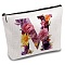CREATCABIN M Makeup Bags Canvas Cosmetic Bag Floral Letter Multi Purpose Pen Case Zipper Toiletry Travel Bag Case Purse Pouches Portable for Women Mom Best Friend Bridesmaid Teacher Gifts 10x7Inch