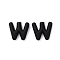 Spray Painted Alloy Pendants, Rubberized Style, Black, Letter W, 17x19x6mm, Hole: 1.5mm
