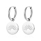 Simple Stainless Steel Flat Round Hoop Earrings, Silver, 11.96mm