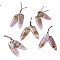 Natural Amethyst Lace Agate Pendants, Teardrop, 39.5~40.5x14.5~15.5x3.5~4.5mm, Hole: 0.8~1mm