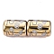 Electroplate Glass Beads, Column with Pattern, Dark Goldenrod, 11.5~12x8~8.5mm, Hole: 1.2~1.4mm