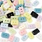 2-Hole Glass Buttons, Rectangle, Mixed Color, 12x8x2.5mm, Hole: 1.4mm