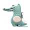 Cartoon Crocodile Non Woven Fabric Brooch, PP Cotton Plush Doll Brooch for Backpack Clothes, Medium Aquamarine, 104x107x33mm