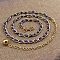 Alloy & Plastic Round Beads Twisted Belly Chains, Golden, Blue, 650x8mm