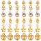 48Pcs 6 Styles Brass Charms, Real 18K Gold Plated, 5.5~9.5x4~8x2~4mm, Hole: 1~1.4mm, 8pcs/style