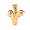 Christmas Theme 304 Stainless Steel Pendants, with Enamel, Golden, Santa Claus Letter Charm, Letter V, 12x14.5x1.5mm, Hole: 6x3mm