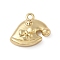 Christmas Brass Charms, Hat with Bowknot, Golden, 11x13x4mm, Hole: 1.2mm