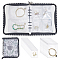PVC Loose Leaf Jewelry Storage Bag, for Earring Bracelet Display, with Alloy Findings, Rectangle, Black, 21.1x18.5x2.5cm