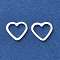 Brass Linking Rings, Heart, Cadmium Free & Lead Free, 925 Sterling Silver Plated, 8.5x9.5x1mm, Inner Diameter: 5x7mm