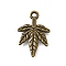 Tibetan Style Alloy Pendants, Cadmium Free & Lead Free, Leaf Charms, Antique Bronze, 19x13x1mm, Hole: 1.5mm, about 1724pcs/1000g