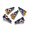 Alloy Enamel Bead Cones, 6-Petal, Flower, Colorful, Golden, 22x10x10mm, Hole: 1.4mm, Inner Diameter: 8mm