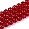 Transparent Glass Bead Strands, Faceted(96 Facets), Round, Crimson, 10mm, Hole: 1mm, about 68~70pcs/strand, 60~61cm
