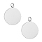 925 Sterling Silver Pendants, Blank Disc Charms with Jump Rings, 1Pc Suede Fabric Square Silver Polishing Cloth, 925 Sterling Silver Plated, 17x15x0.5mm, Hole: 2.6mm