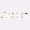 Alloy Charms, Twelve Constellations, Light Gold, 9.5~14.5x8~14.5x5~5.5mm, Hole: 1.5mm, 12pcs/set