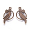 Alloy Tropical Parrot Pendants, Lead Free and Cadmium Free, Antique Bronze, 28x14.5x1.5mm, Hole: 1.5mm