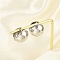 Brass Hoop Earrings for Women, Round, Platinum, 16x17.5mm