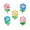Luminous Transparent Resin Flower Pendants, with Transparent Acrylic Bead Frames & 304 Stainless Steel Loop, Mixed Color, 26x15x10mm, Hole: 3mm