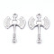 Alloy Double Axe Connector Charms, Cadmium Free & Nickel Free & Lead Free, Platinum, 24x16x2.5mm, Hole: 1.5~1.6mm