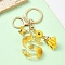 Resin & Alloy Enamel Keychain, with Alloy Clasp and Iron Rings, Letter S, 6cm, Pendant: 20~45mm