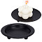 4Pcs 2 Styles Iron Candle Holder, Round, Black, 9.9~10.6x1.25~2.5cm, 2pcs/style