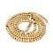 Electroplate Non-magnetic Synthetic Hematite Beads Strands, Cube, Golden Plated, 2x2x2mm, Hole: 0.7mm, about 197pcs/strand, 16.1 inch(41cm)