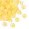 Transparent Glass Beads Caps, with Glitter Powder, Yellow, 12x8mm, Hole: 1.4mm, 1250pcs/1000g