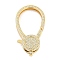 Brass Micro Pave Cubic Zirconia Lobster Claw Clasps, Cadmium Free & Nickel Free & Lead Free, Real 18K Gold Plated, 41.5x22.5x7.5mm