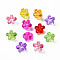 Transparent Acrylic Beads, Flower, Mixed Color, 10x10.5x7mm, Hole: 1.6mm, about 1660pcs/500g