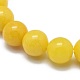 Natural Yellow Jade Bead Stretch Bracelets BJEW-K212-B-038-3