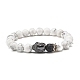 Bracelet extensible de puissance d'énergie de perles rondes d'howlite naturelle et de pierre de lave pour hommes femmes BJEW-JB07037-02-1