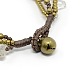 Retro lässigen Stil Baumwolle Wachsschnur antike Bronze Messing runden Perlen mehradrige mehrschichtige Armbänder BJEW-O044-04B-2