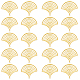DICOSMETIC 20Pcs Hollow Fan Charms Golden Fan Theme Frame Pendants Circular Sector Charms Raw Brass Charms Open Back Bezel Blank Geometric Jewelry Component for Jewelry Making KK-DC0002-24-1