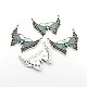 Antique Silver Plated Alloy Rhinestone Butterfly Pendants ALRI-N020-04-3