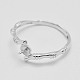 Adjustable Rhodium Plated 925 Sterling Silver Ring Components STER-K038-031P-2